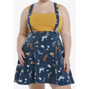 NWT Hot Topic Disney Dogs Suspender Skirt Shirt SIZE 2X Plus Womens Juniors